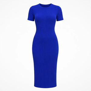 Ribbed Knit Midi Dress WHD0606052