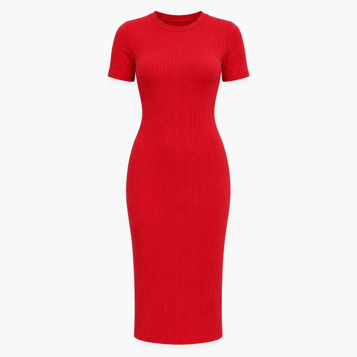 Ribbed Knit Midi Dress WHD0606052