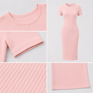 Ribbed Knit Midi Dress WHD0606052