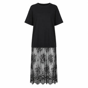 Lace Hem T-Shirt Dress WHD0606056