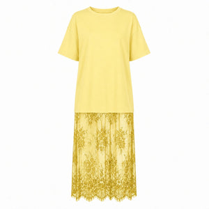Lace Hem T-Shirt Dress WHD0606056