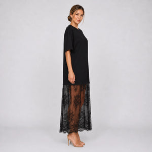 Lace Hem T-Shirt Dress WHD0606056