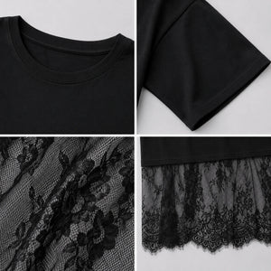 Lace Hem T-Shirt Dress WHD0606056
