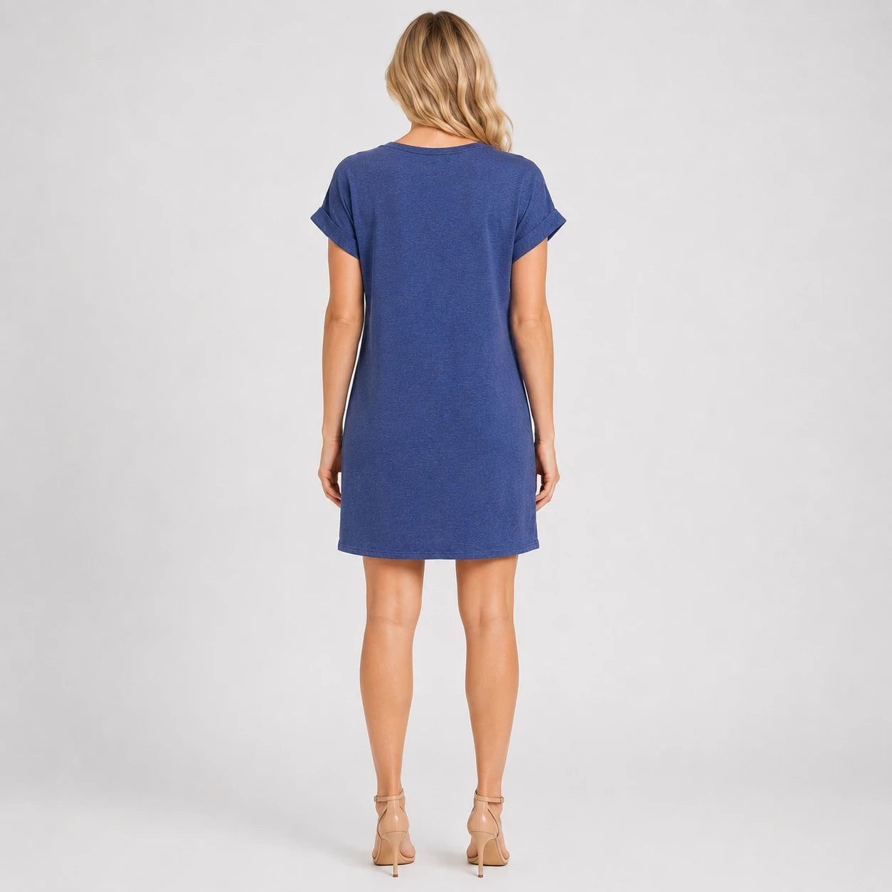 V-Neck Button Tee Dress WHD0606057