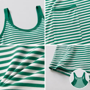 Striped Pocket Tank Dress WHD0606059