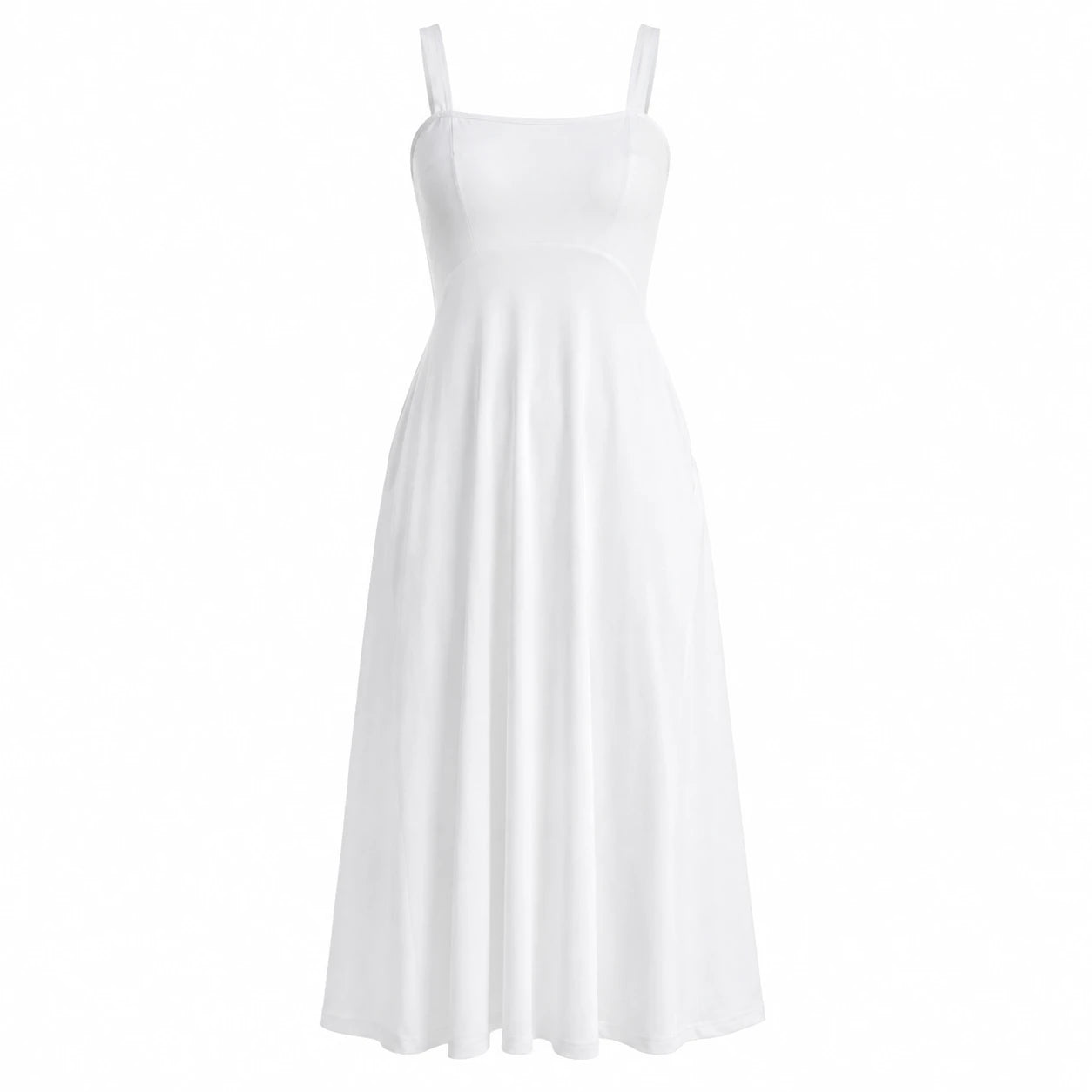 White Tie-Back Midi Dress WHD0606061
