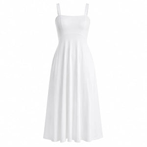 White Tie-Back Midi Dress WHD0606061
