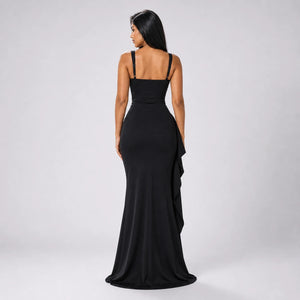 Square Neck Slit Maxi Dress WHD0606062