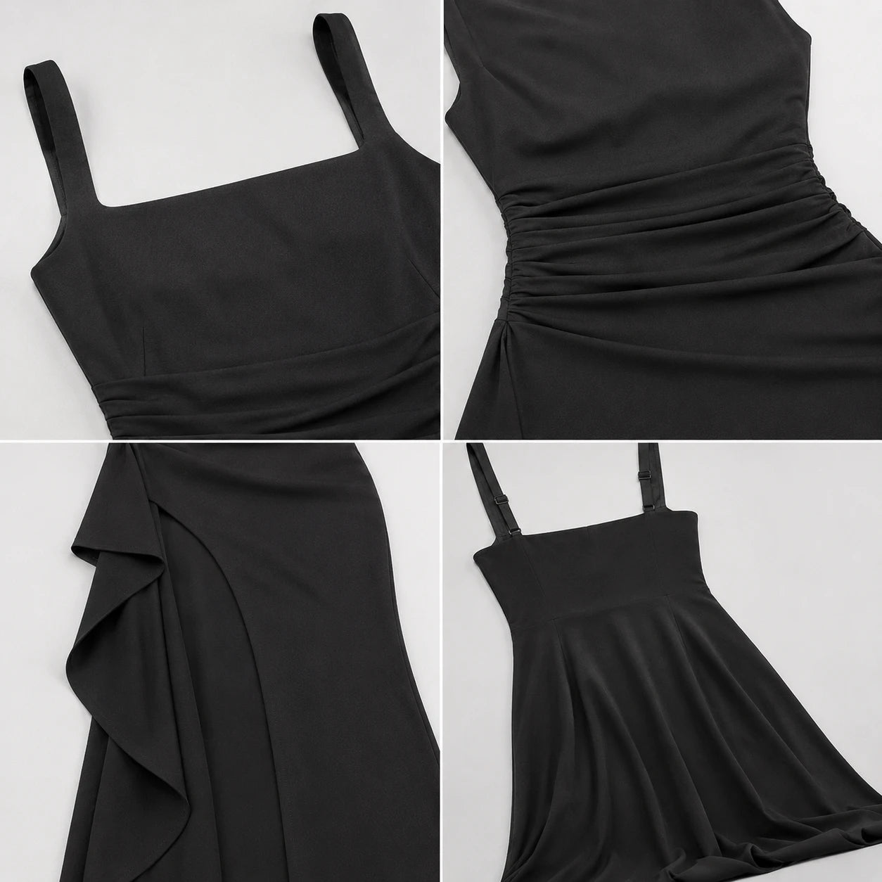 Square Neck Slit Maxi Dress WHD0606062