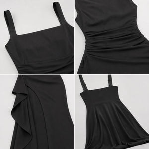Square Neck Slit Maxi Dress WHD0606062