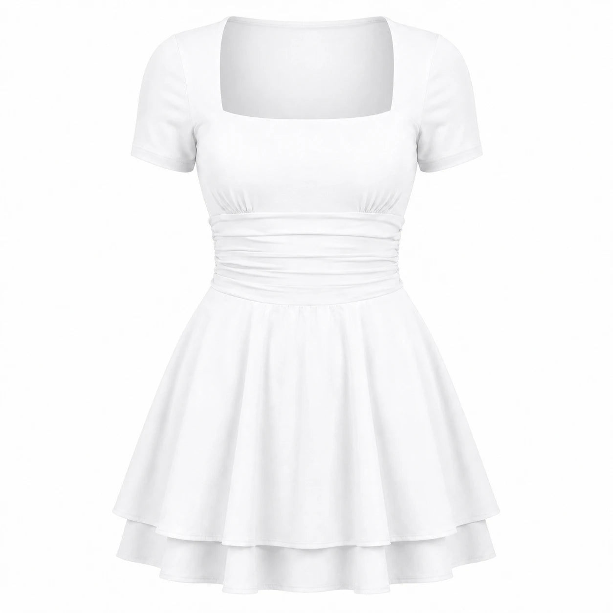 White Tie-Back Midi Dress WHD0606063