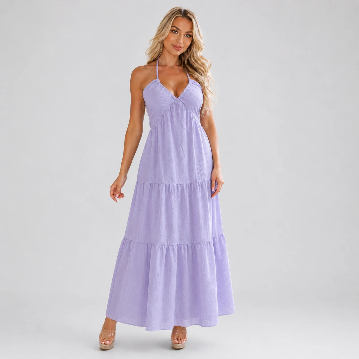 Halter Tie-Back Maxi Dress WHD0606064