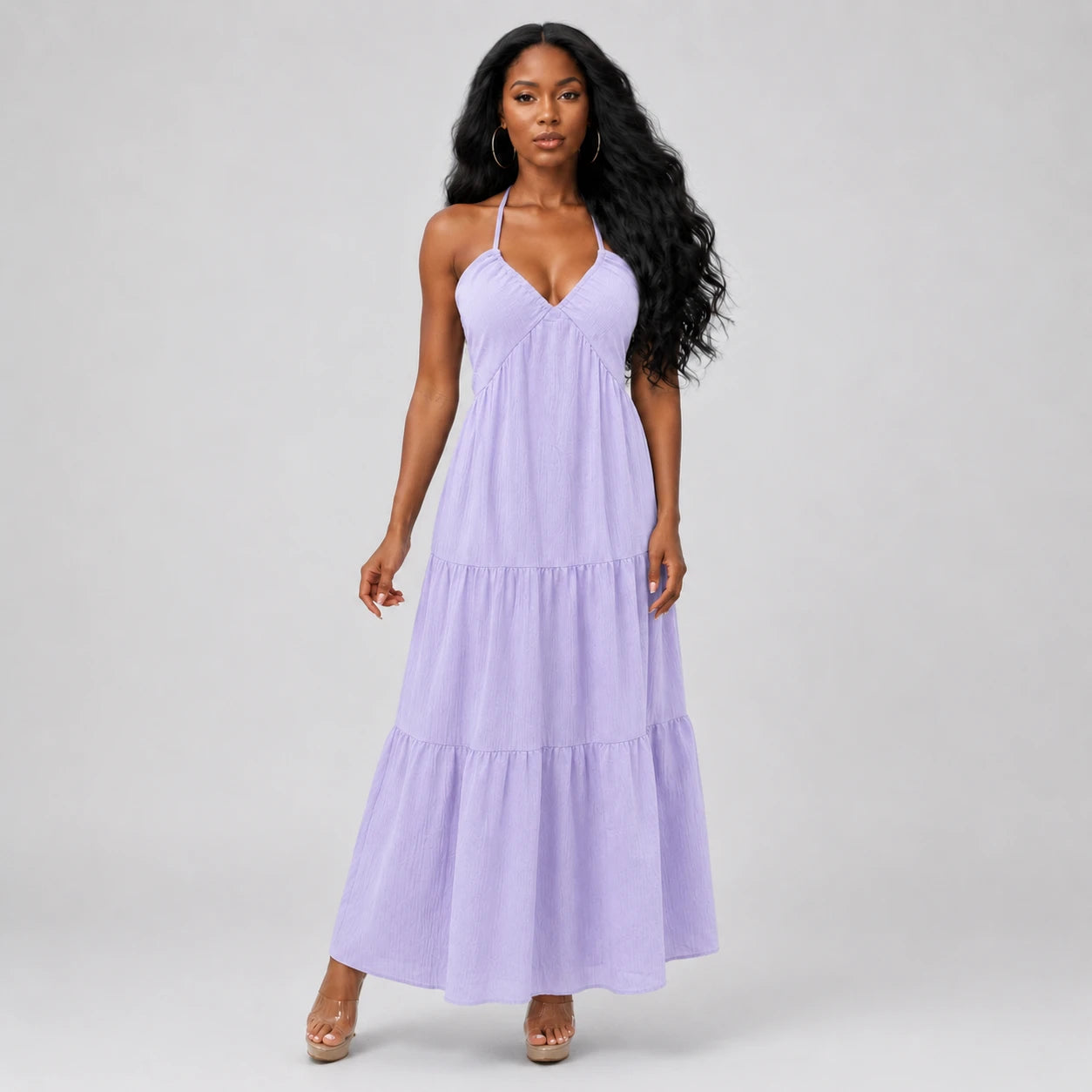 Halter Tie-Back Maxi Dress WHD0606064