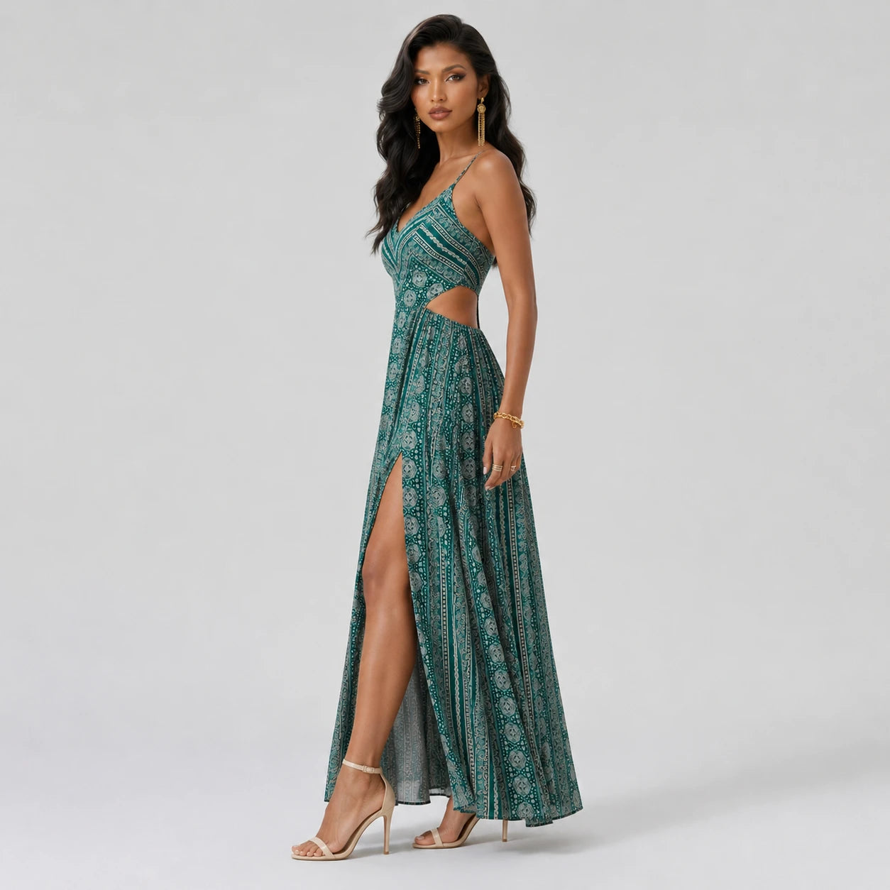 Boho Slit Maxi Dress WHD0606066