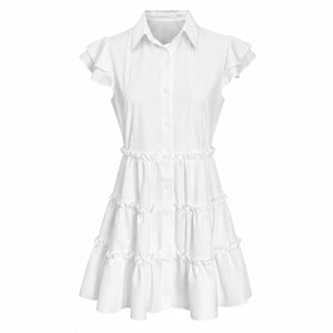 Ruffle Tiered Shirt Dress WHD0606068