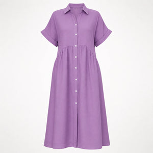 Striped Button Shirt Dress WHD0606069
