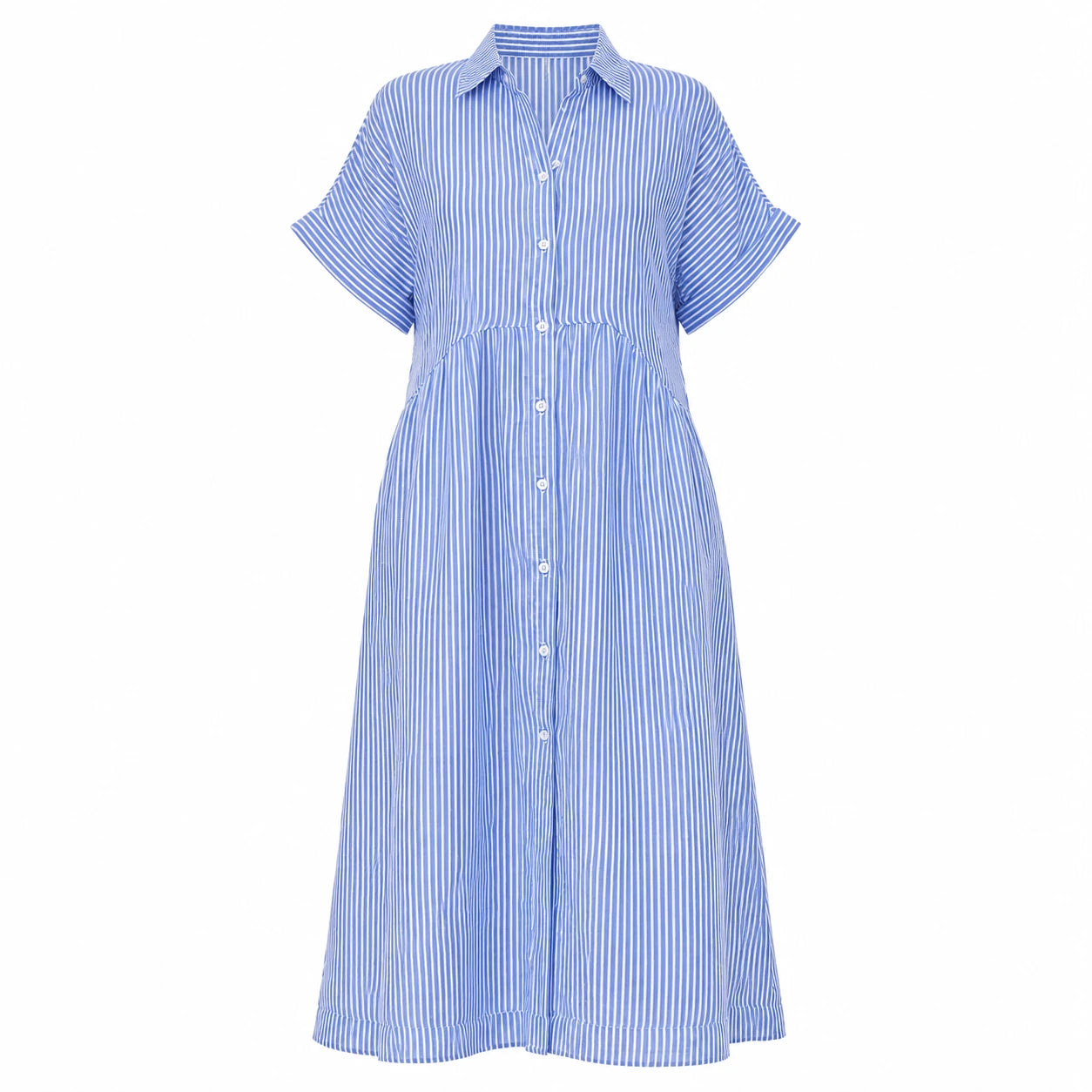 Striped Button Shirt Dress WHD0606069