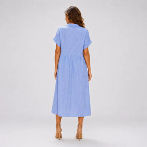 Striped Button Shirt Dress WHD0606069