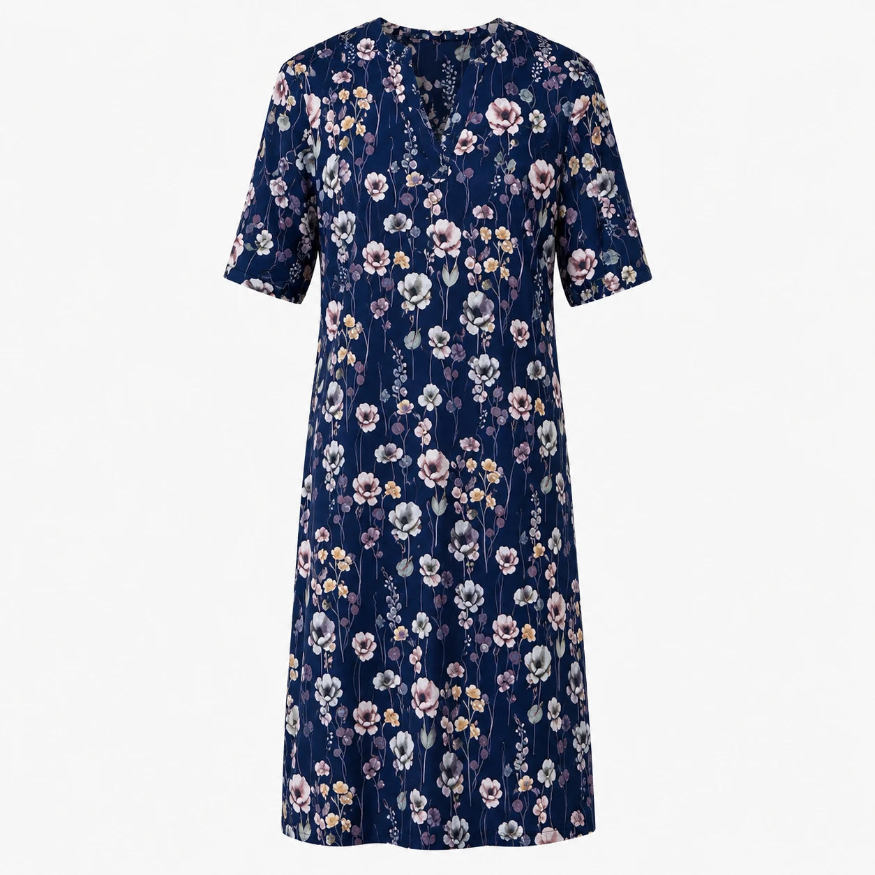 Blue Floral Shift Dress WHD0606070