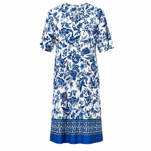 Blue Floral Shift Dress WHD0606070
