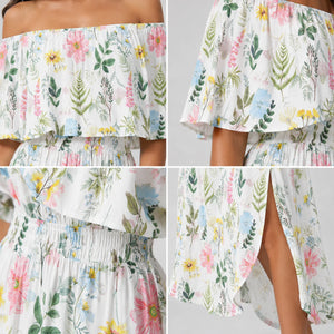 Floral Off-Shoulder Maxi Dress WHD0606072
