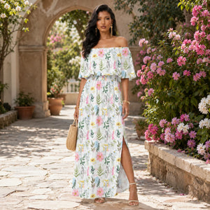 Floral Off-Shoulder Maxi Dress WHD0606072