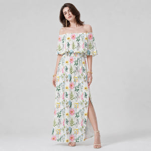 Floral Off-Shoulder Maxi Dress WHD0606072