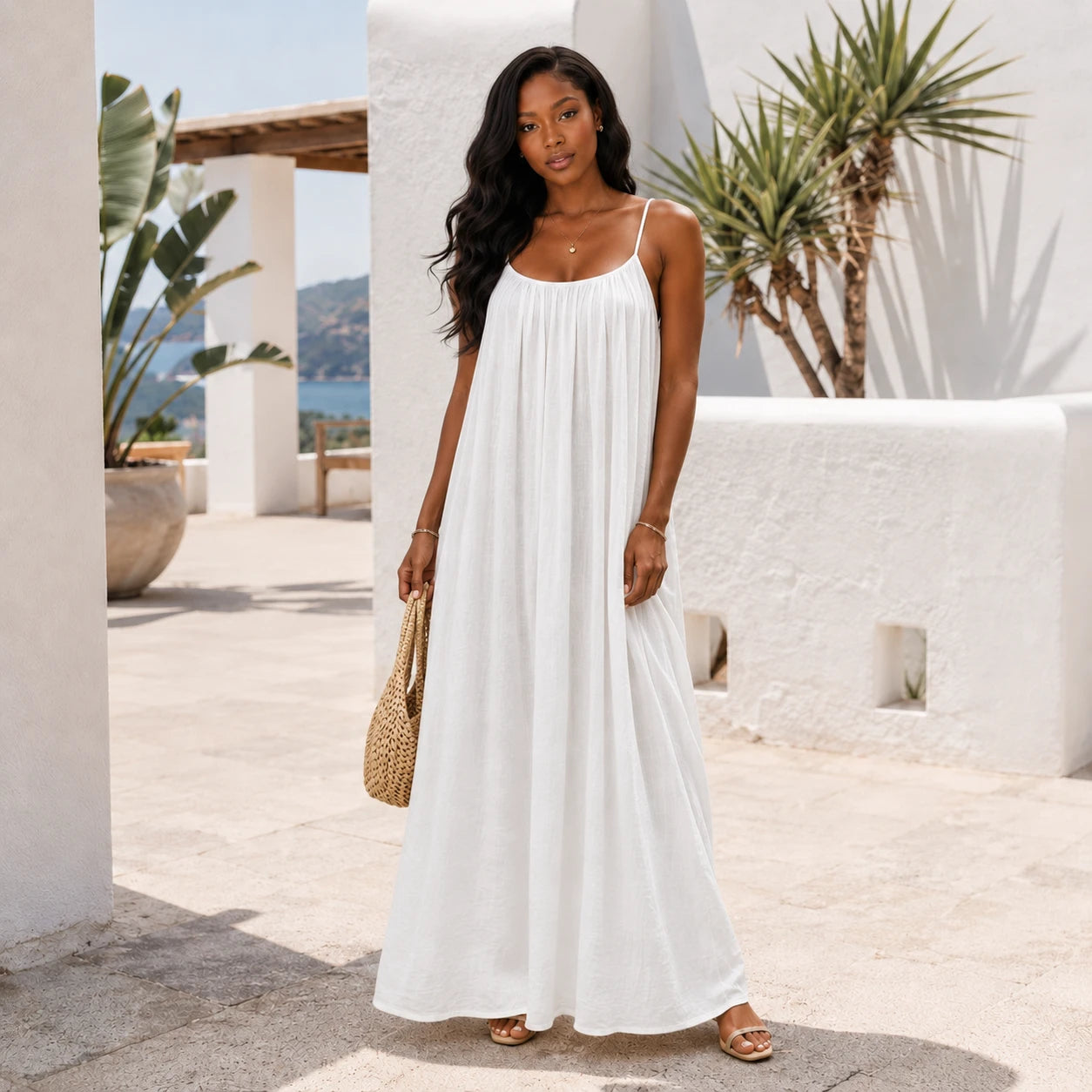 Open Back Resort Maxi Dress WHD0606073