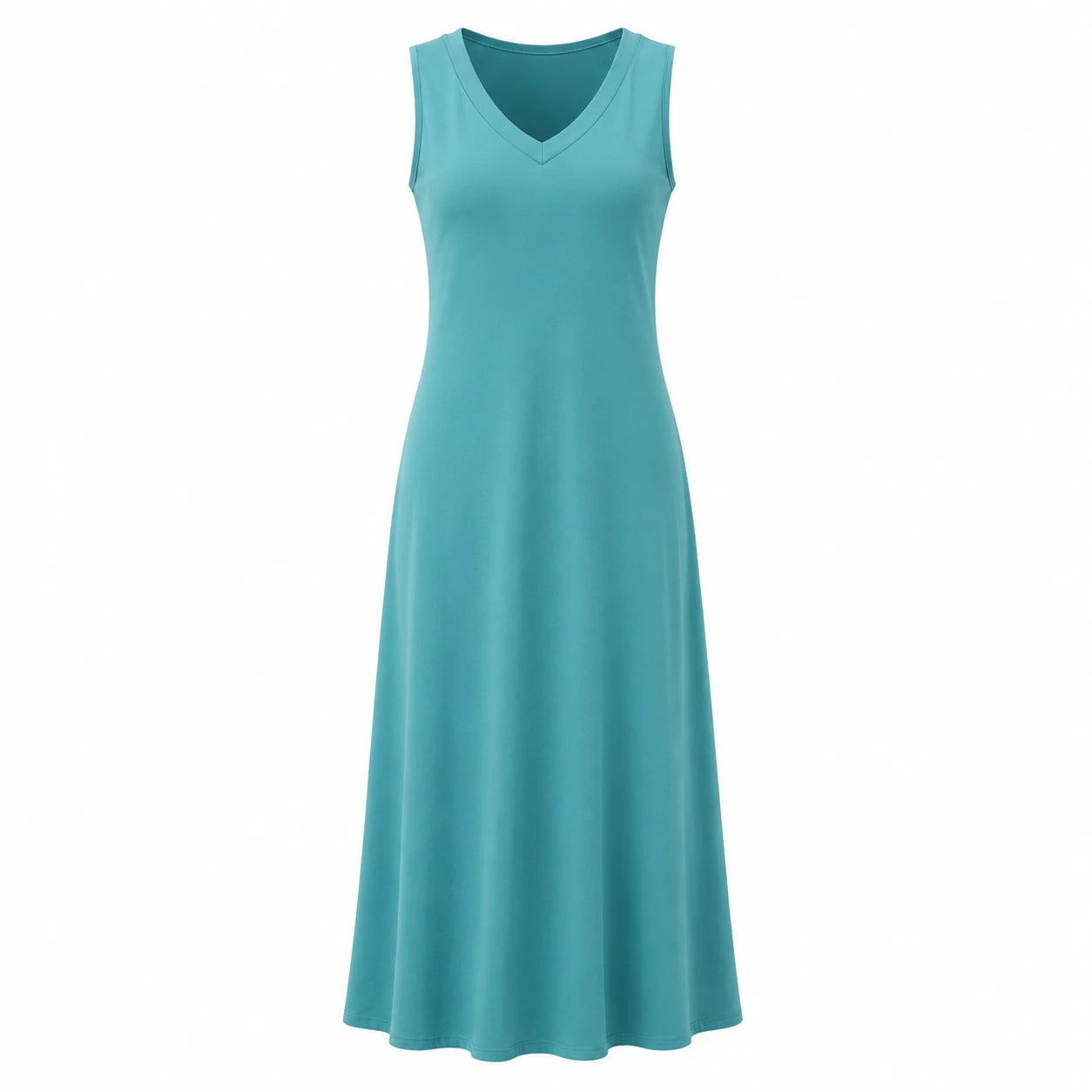 Sleeveless V-Neck Midi Dress WHD0606075