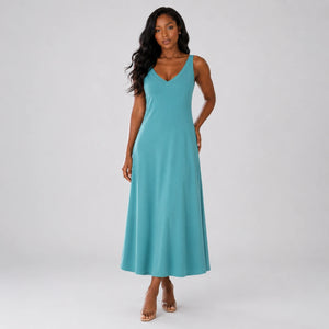 Sleeveless V-Neck Midi Dress WHD0606075