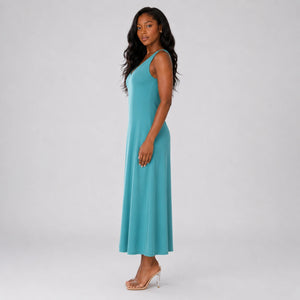 Sleeveless V-Neck Midi Dress WHD0606075