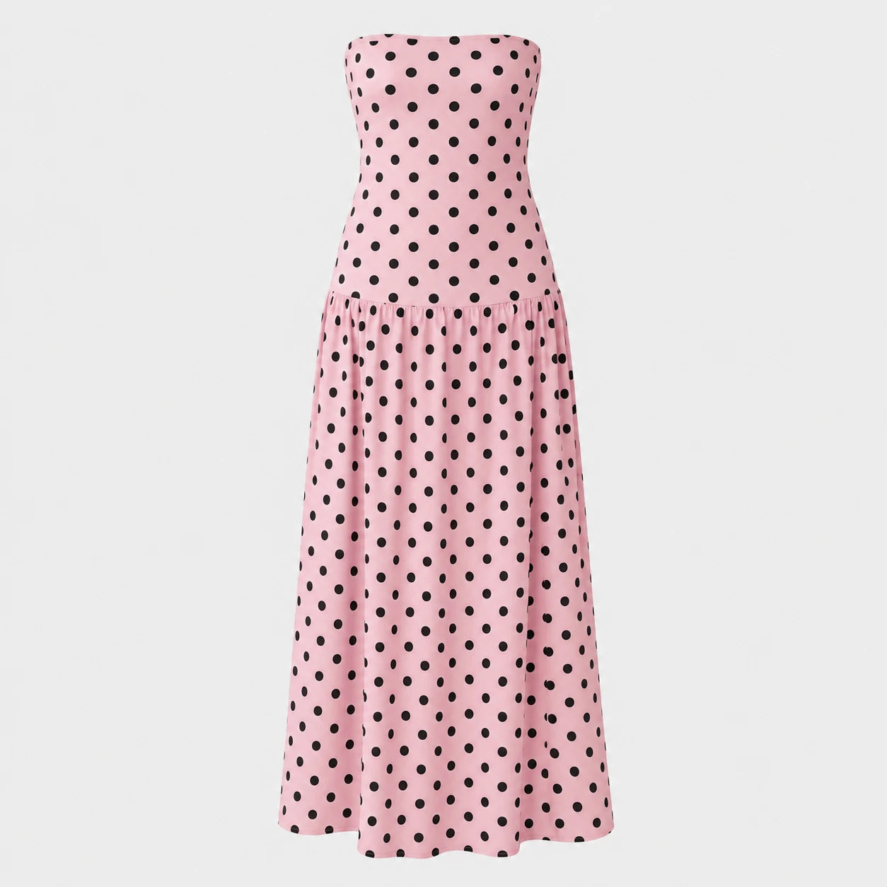 Polka Dot Strapless Maxi Dress WHD0606076