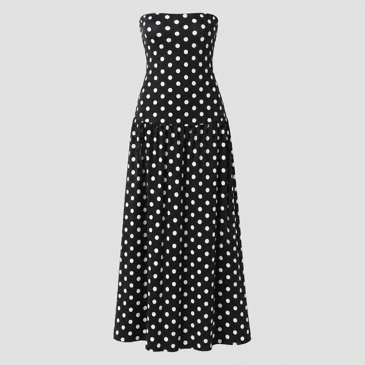 Polka Dot Strapless Maxi Dress WHD0606076