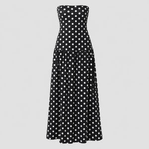 Polka Dot Strapless Maxi Dress WHD0606076