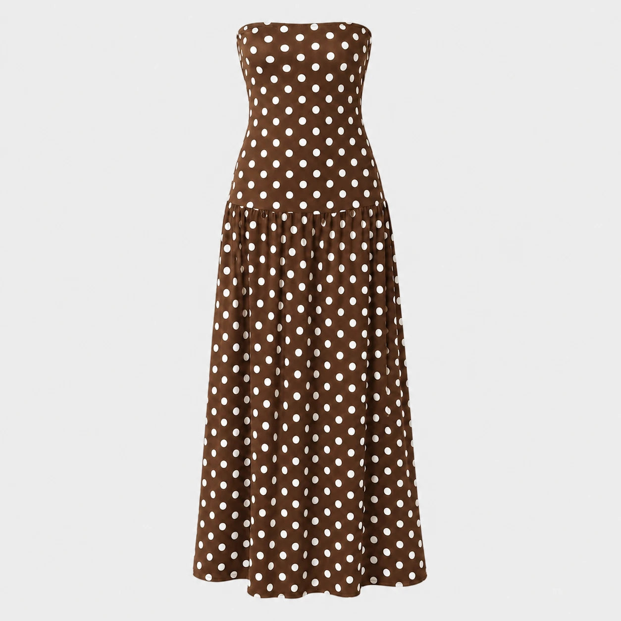 Polka Dot Strapless Maxi Dress WHD0606076
