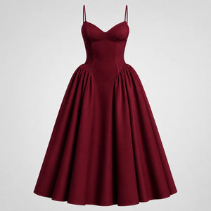 Lace-Up Back Midi Dress WHD0606079