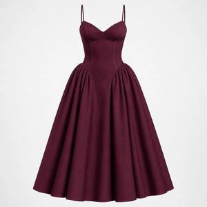 Lace-Up Back Midi Dress WHD0606079