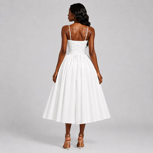Lace-Up Back Midi Dress WHD0606079