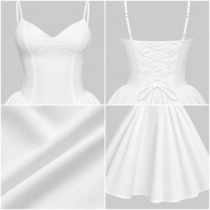 Lace-Up Back Midi Dress WHD0606079