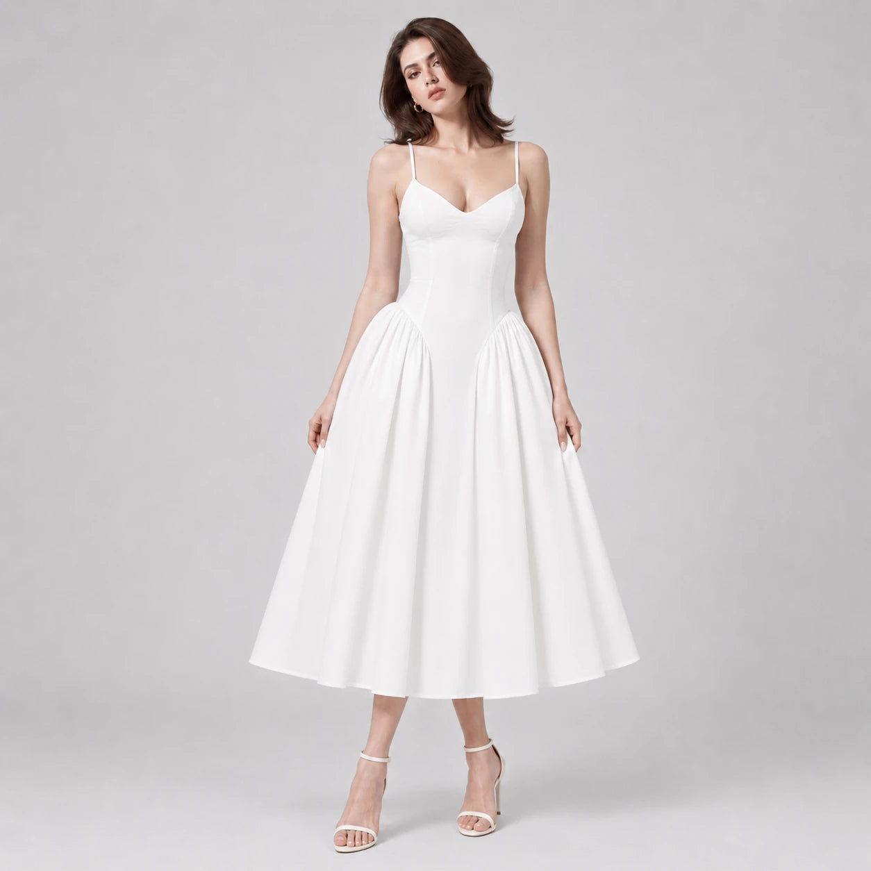 Lace-Up Back Midi Dress WHD0606079