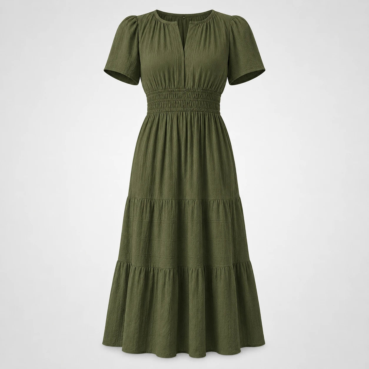 Tiered Smocked Midi Dress WHD0606082