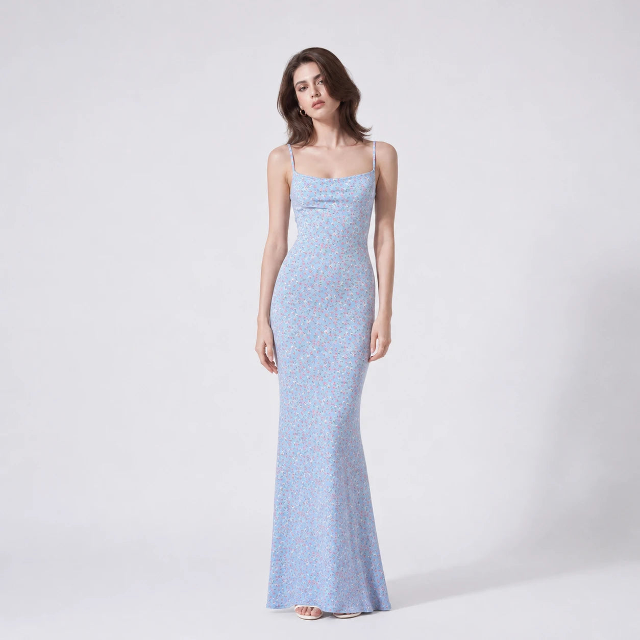 Floral Open Back Maxi Dress WHD0606083