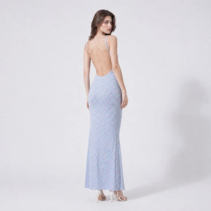 Floral Open Back Maxi Dress WHD0606083