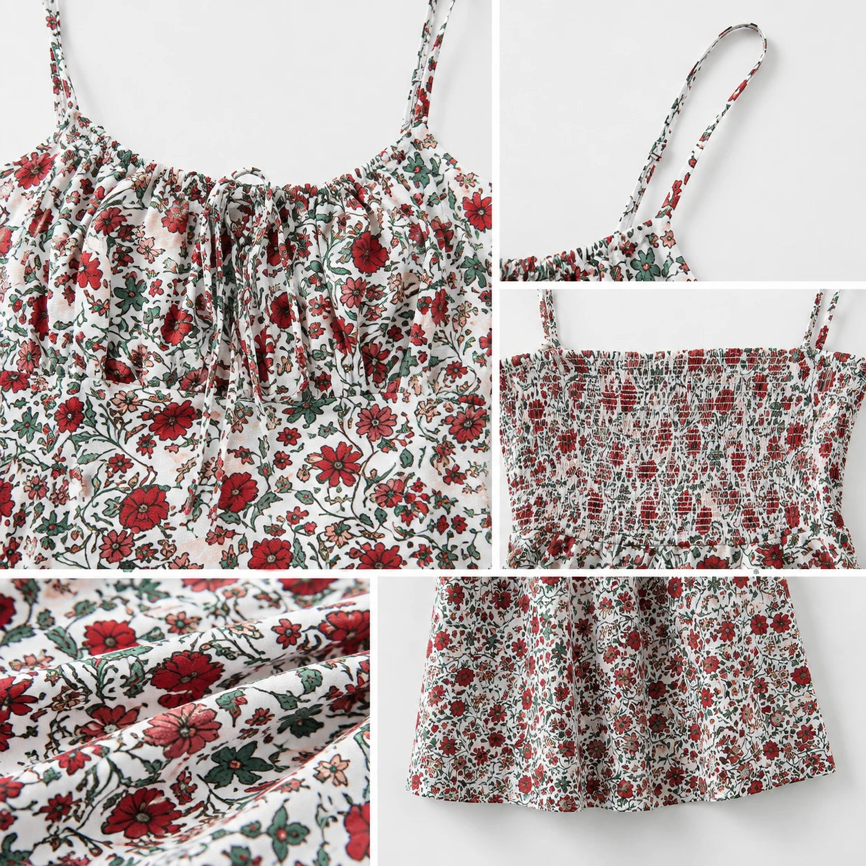 Floral Strap Midi Dress WHD0606086