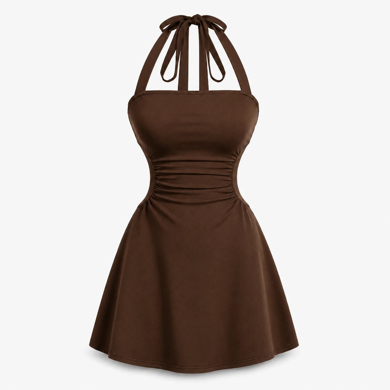 Halter Ruched Mini Dress WHD0606090
