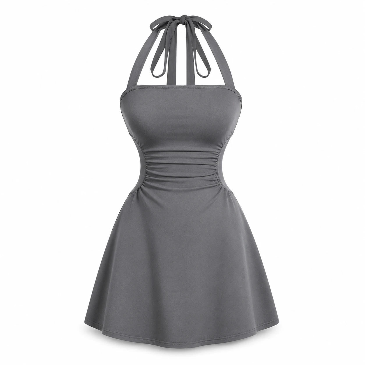 Halter Ruched Mini Dress WHD0606090