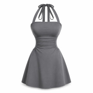 Halter Ruched Mini Dress WHD0606090