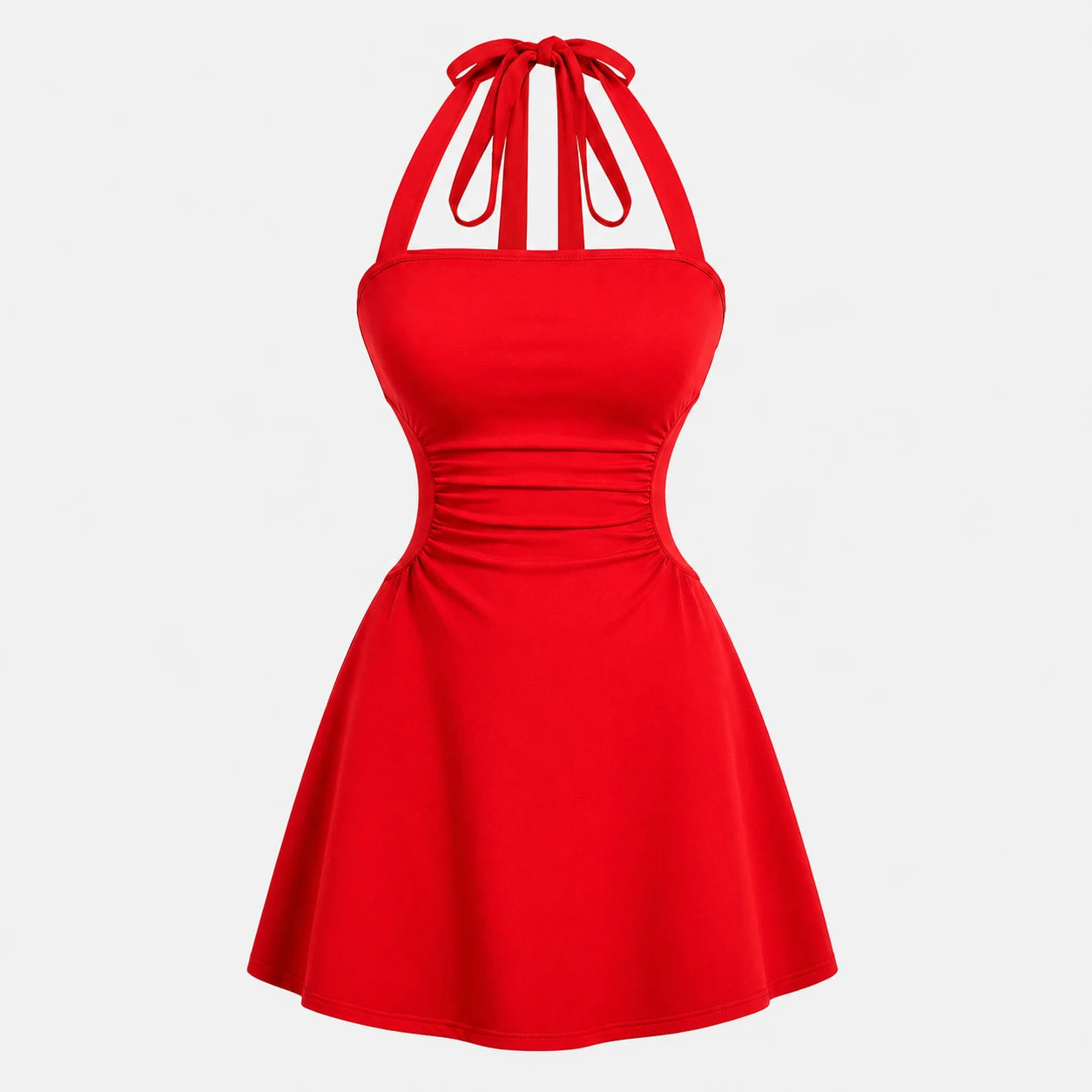 Halter Ruched Mini Dress WHD0606090