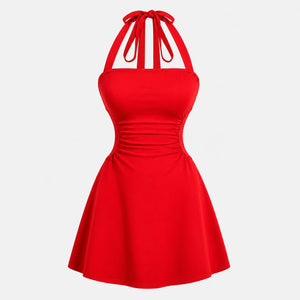 Halter Ruched Mini Dress WHD0606090