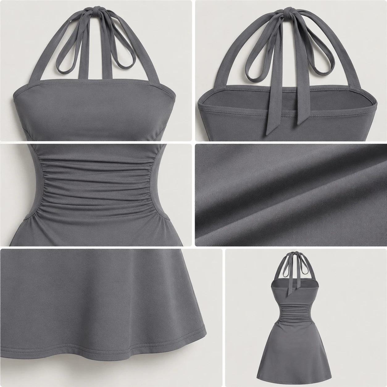 Halter Ruched Mini Dress WHD0606090